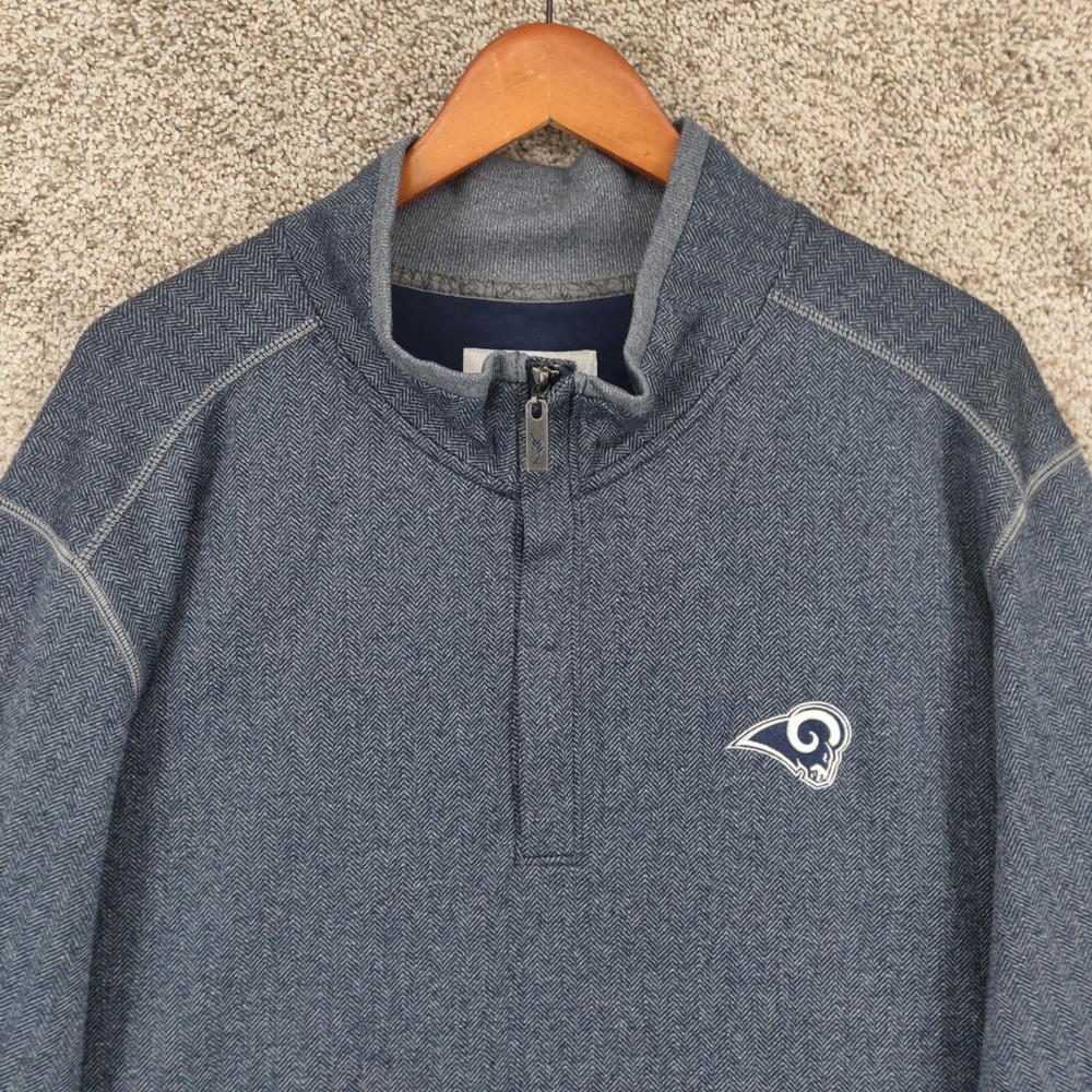 Tommy Bahama LA Rams 1/4 Zip Pullover Mens XXL 2XL Blue Sweatshirt NFL Football